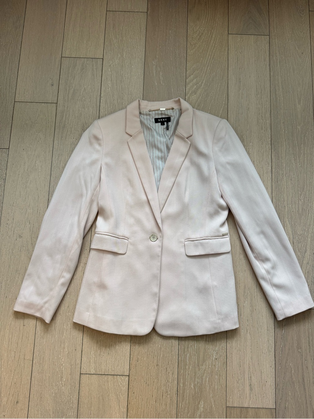 DKNY Light Blush Pink Women's Single-Button Tailored Blazer